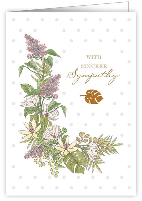 1052-Quire-Sympathy Flowers-Card-Ivory White