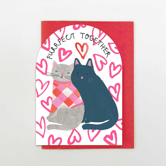 BA016-Stop The Clock-Cats Purrfect Together-Card-Moon & Back