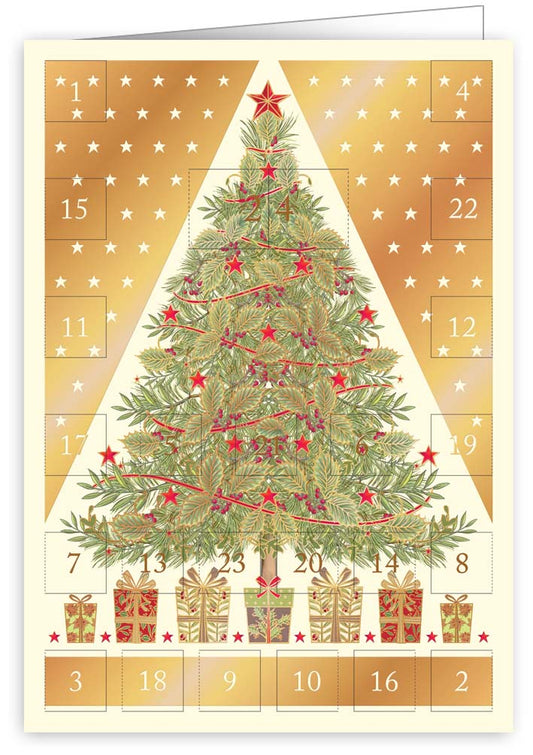 6389-Quire-Tree And Presents-Xmas Card-Advent Calendar