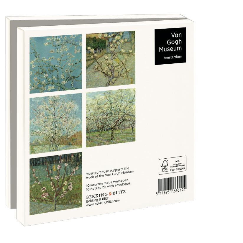 WMC1166-Bekking & Blitz-Vincent Van Gogh - Blossom Van Gogh Museum-10 Notecards With Envelopes Various Designs-Notewallet-