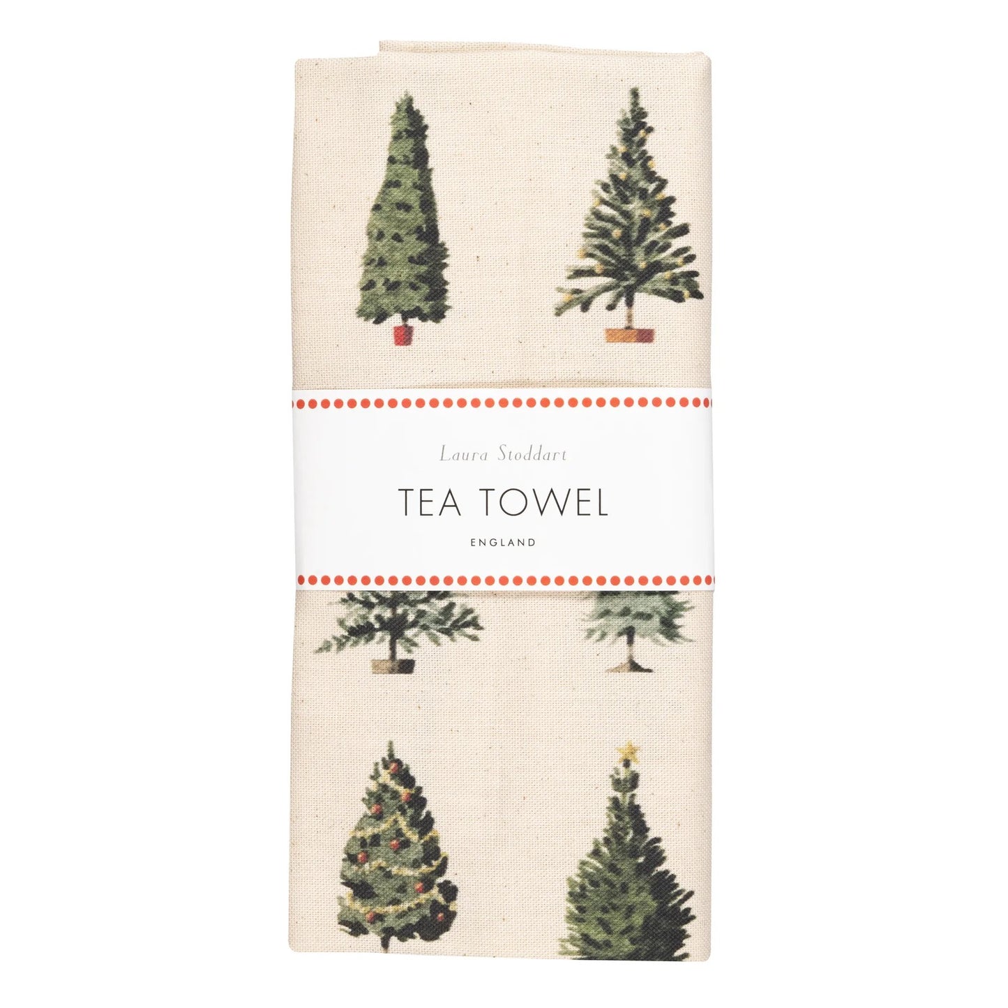 HC049-Laura Stoddart-Christmas Trees-Xmas Tea Towel-Christmas Tea Towel