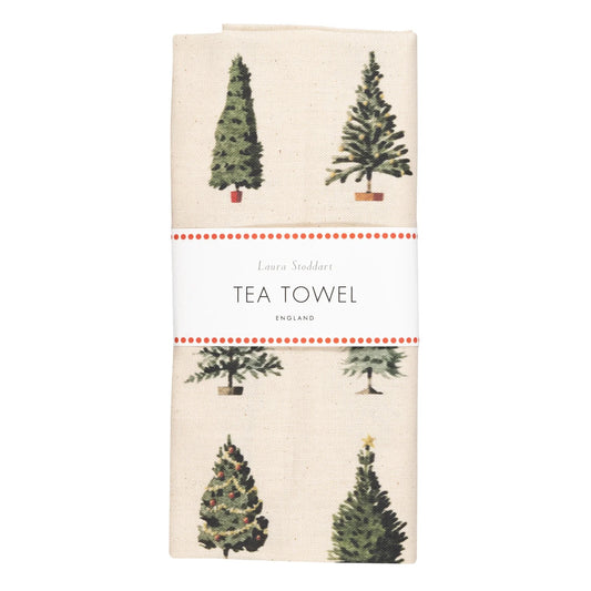 HC049-Laura Stoddart-Christmas Trees-Xmas Tea Towel-Christmas Tea Towel
