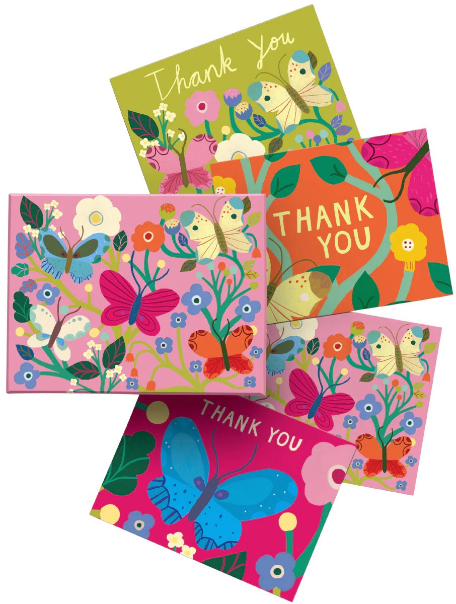 CNB097-Roger La B-Butterfly Garden Chic Notecard Box-Boxed Cards-Butterfly Garden